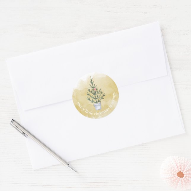Gold Watercolor Christmas Envelope Seal 🎄📧 (Envelope)