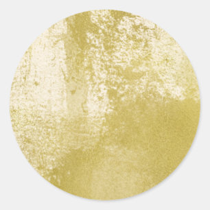 Gold Watercolor Classic Round Sticker