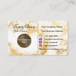 Gold Watercolor Custom Professional Modern Business Card