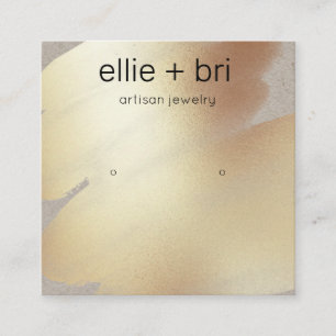 Gold Watercolor Kraft Stud Earring Display Square Business Card