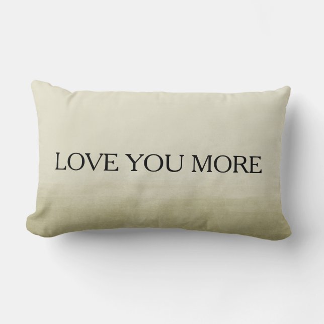 Gold Watercolor Love You Lumbar Cushion (Front)