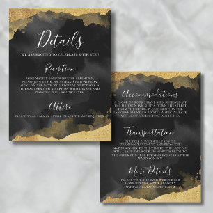 Gold Watercolor Mitzvah Event Details Card