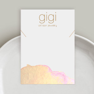 Gold Watercolor Necklace Bracelet  Display Holder Business Card