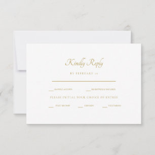 Gold Watercolor Stem White Dinner Options RSVP