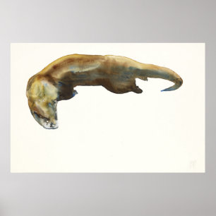 Gold watercolour on paper poster