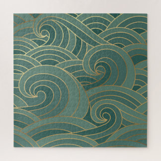 Gold Wave: Traditional Oriental Luxury Jigsaw Puzzle