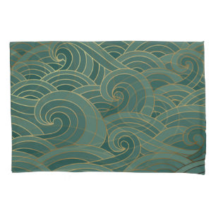 Gold Wave: Traditional Oriental Luxury Pillowcase