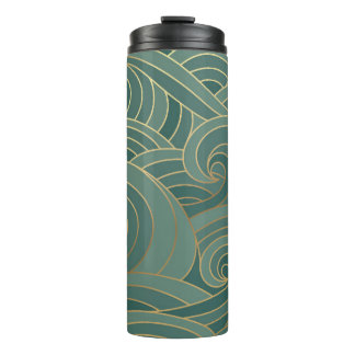 Gold Wave: Traditional Oriental Luxury Thermal Tumbler