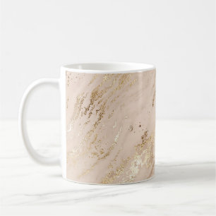 Gold Waves: Abstract Marble Coffee Mug