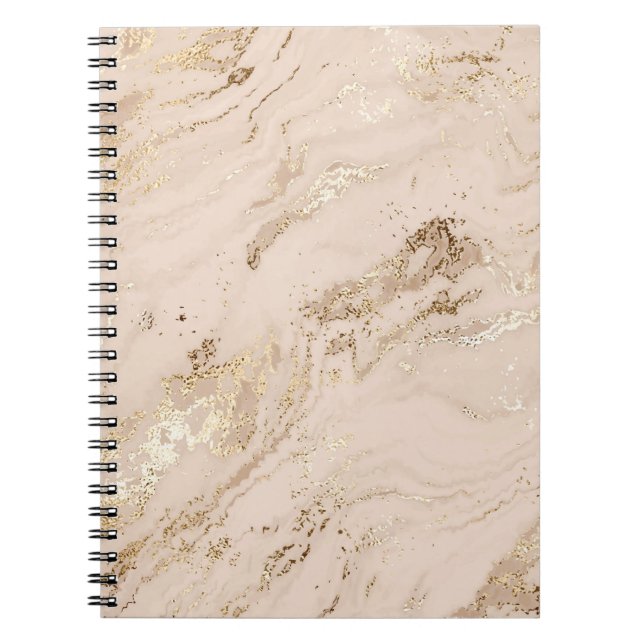 Gold Waves: Abstract Marble Notebook (Front)