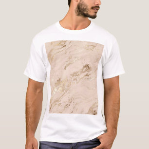 Gold Waves: Abstract Marble T-Shirt