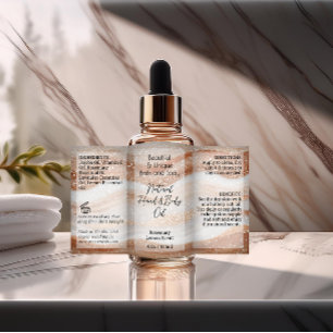 Gold Waves Product Label 4oz Oil Dropper or Bottle