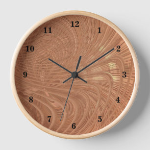 Gold Waves Wall Clock Modern Art Design