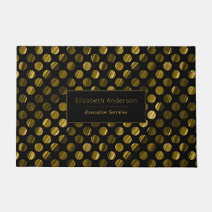 Gold Wavy Polka Dots Doormat