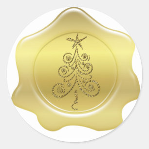 Gold Wax Christmas Seal Stickers