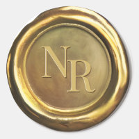      Gold Wax Seal Vintage Classy Wedding Stickers