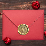 Gold Wax Seal Vintage Customised Wedding Stickers<br><div class="desc">Classy printed wax seal design sticker with gold colours to personalise with your initials for any occasion,  from weddings to baby showers!</div>