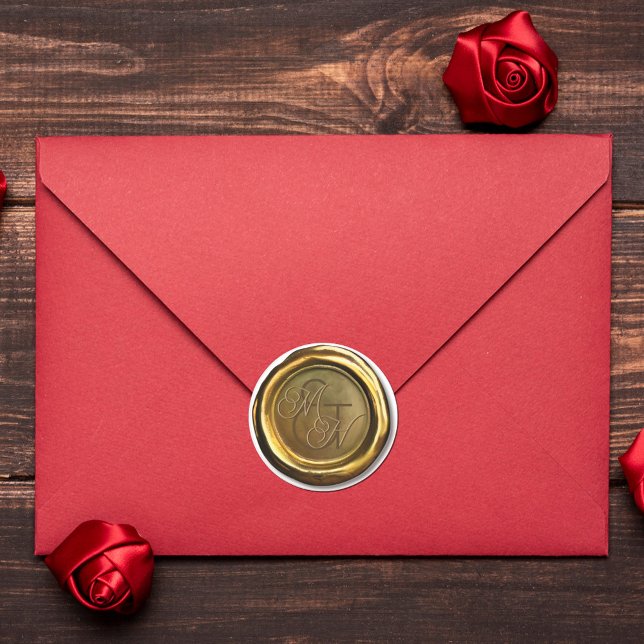  Gold Wax Seal Vintage Customised Wedding Stickers (Creator Uploaded)
