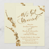 Gold We Got Married with Botanicals, Ivory