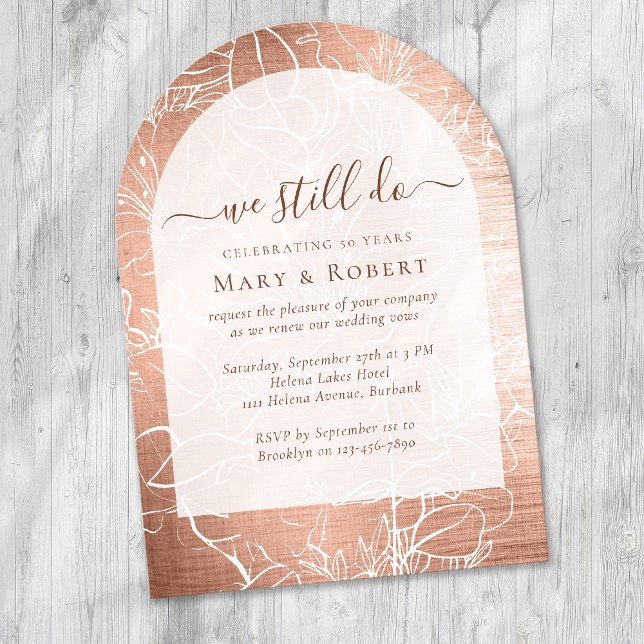 Gold We Still Do Vow Renewal 50th Wedding Invitation (Creator Uploaded)
