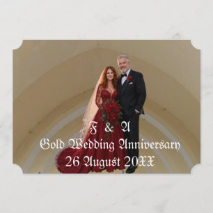 Gold Wedding 50th Anniversary Couple Photo Invitation
