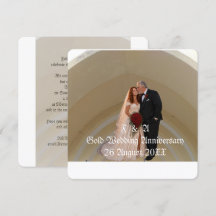 Gold Wedding 50th Anniversary Couple Photo Square