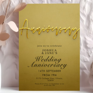 Gold Wedding Anniversary  Invitation