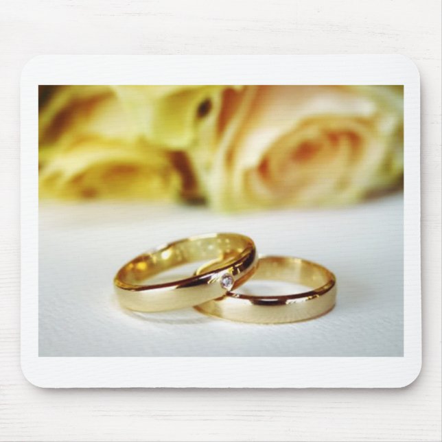 Gold Wedding Bands Mouse Pad (Front)