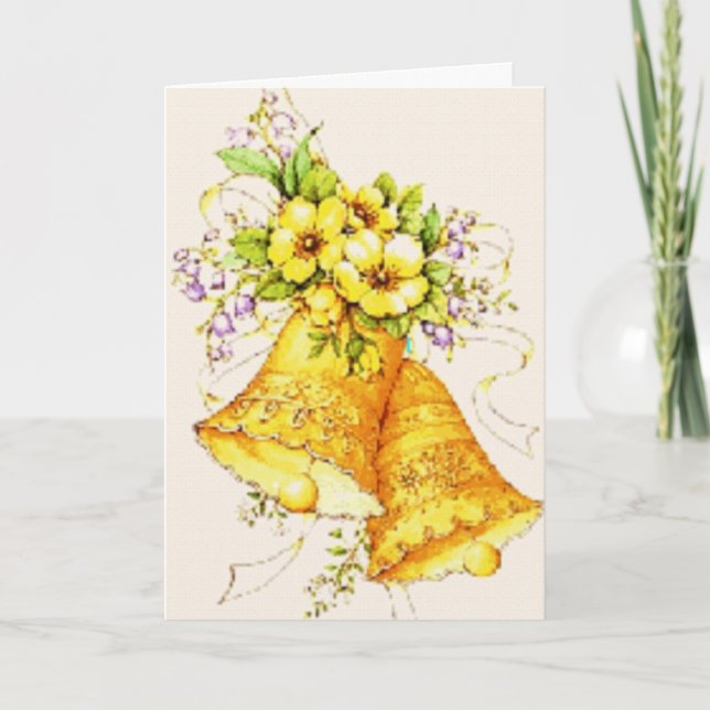 Gold Wedding Bells Invitation (Front)
