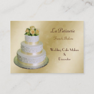 gold Wedding Cake makers business Cards