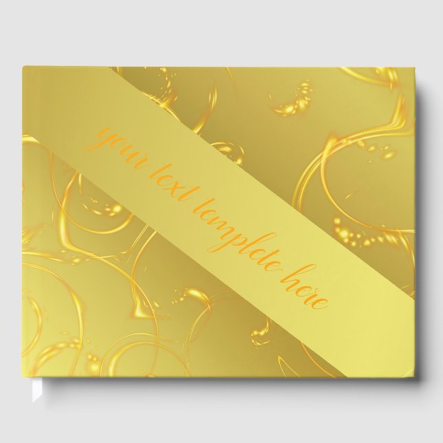 gold Wedding guestbook, template beautiful Guest Book (Front)