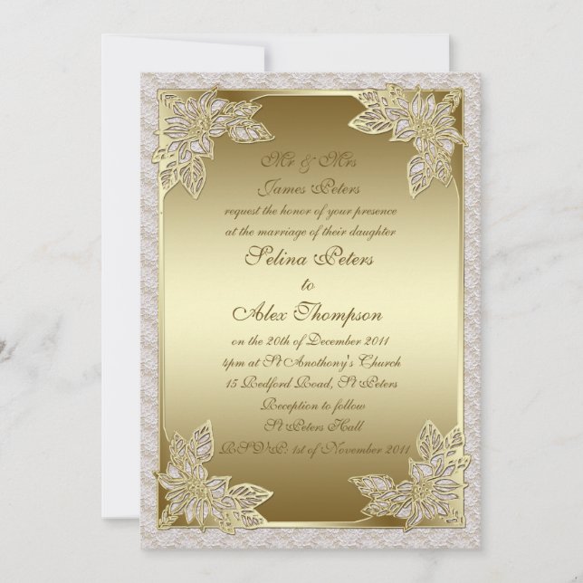 Gold Wedding Invitation (Front)