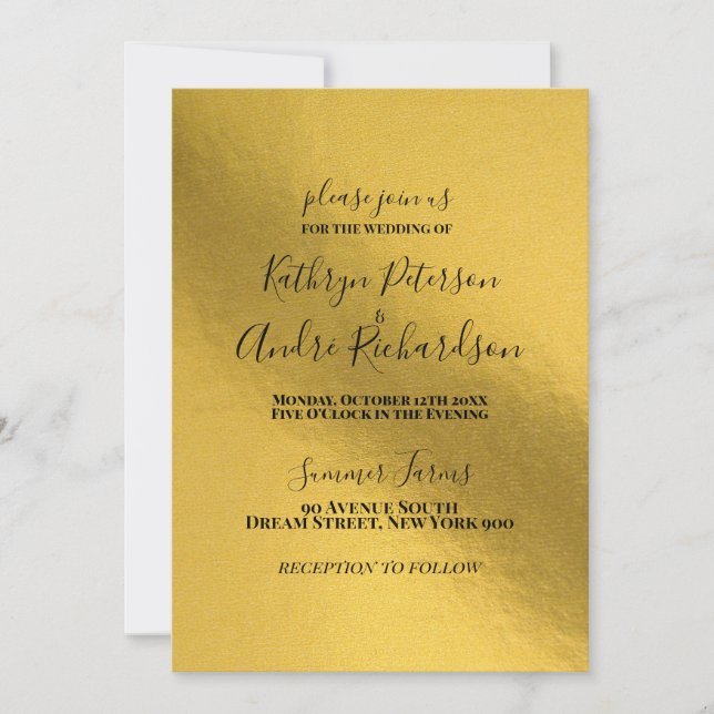 Gold Wedding Invitation (Front)