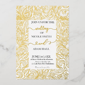 Gold Wedding Invitation