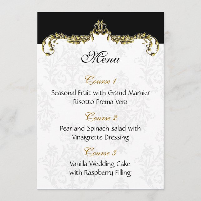 gold wedding menu (Front)