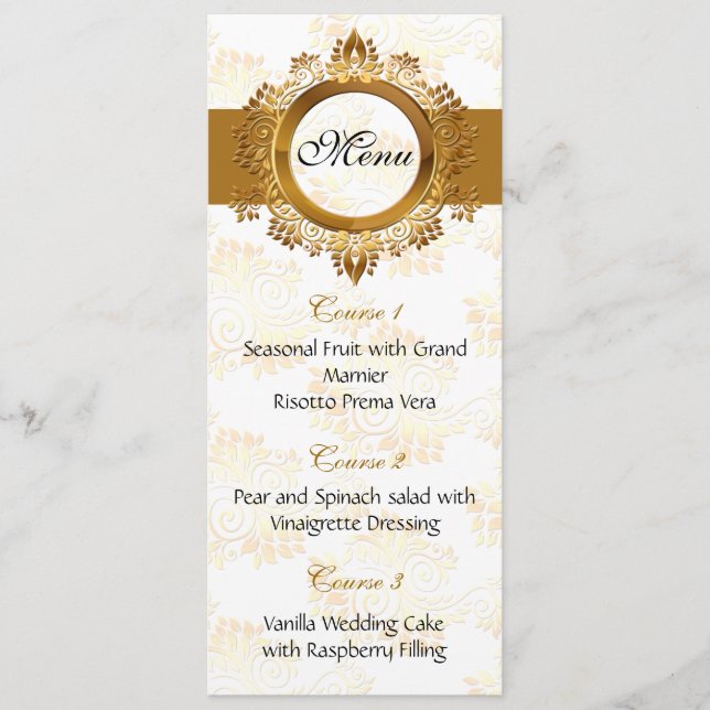 gold wedding menu (Front)
