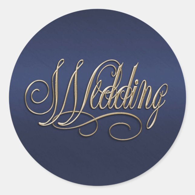 Gold Wedding on Navy Envelope Seal (Front)