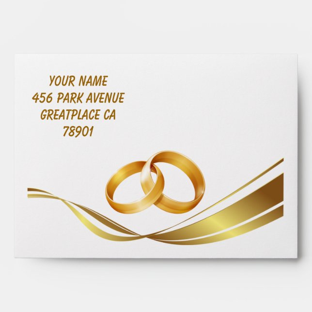 Gold Wedding or Engagement Envelope (Front)
