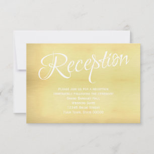 Gold Wedding Reception Info Card