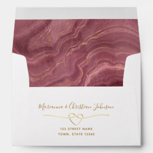 Gold Wedding Return Address 5x7 Envelope