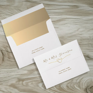 Gold Wedding Return Address Envelope
