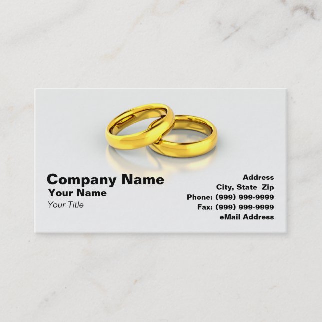 Gold Wedding Rings Business Card (Front)