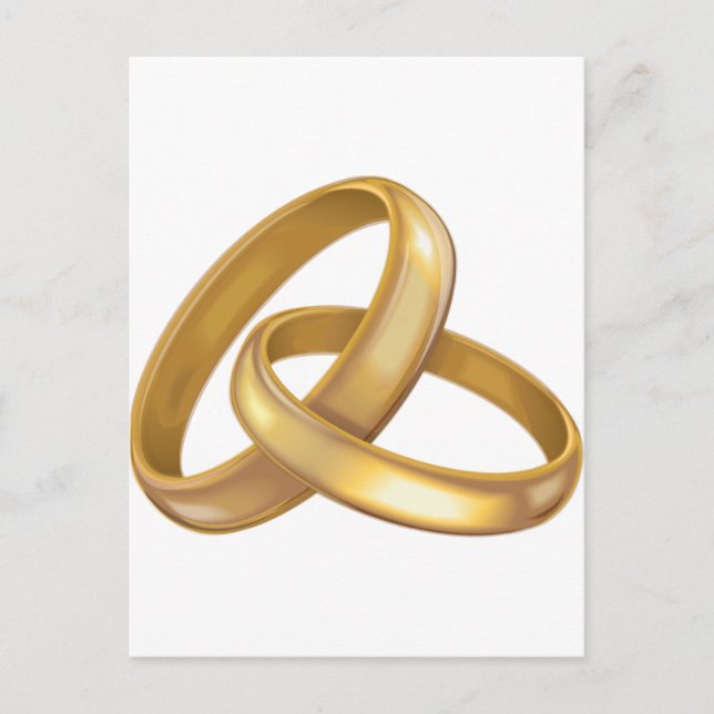 Gold Wedding Rings Intertwined Postcard (Front)