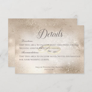 Gold Wedding Rings on Gold Wedding Details  Enclosure Card