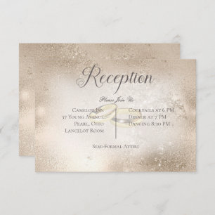 Gold Wedding Rings on Gold Wedding Reception  Enclosure Card