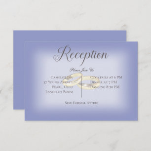 Gold Wedding Rings Periwinkle Reception Enclosure Card