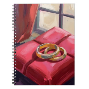 Gold Wedding Rings Watercolor Notebook