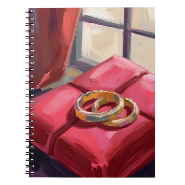 Gold Wedding Rings Watercolor Notebook (Front)