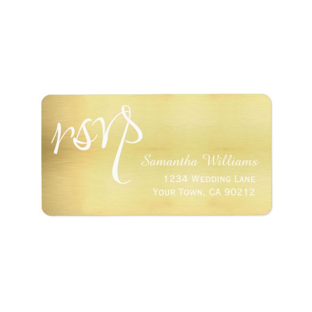 Gold Wedding RSVP Labels (Front)