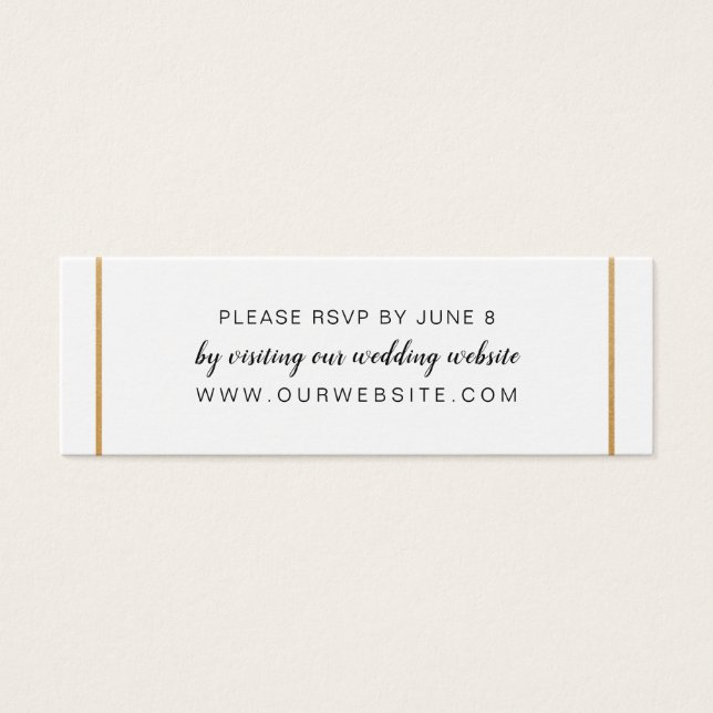 Gold wedding rsvp website card (Front)